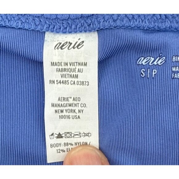 Aerie Womens Bikini Bottom Textured Size Small Blue Swim - Picture 5 of 5
